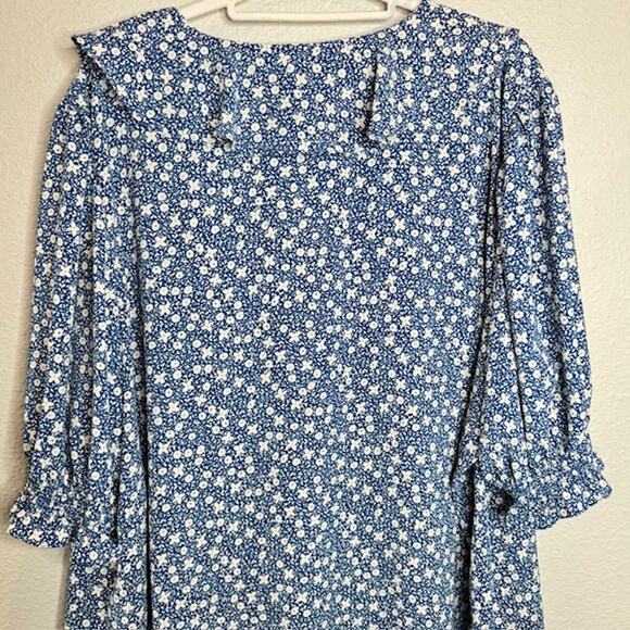 Ralph Lauren Sz 3XL Plus Floral Crepe Ruffle Blouse Black Label - Picture 6 of 12